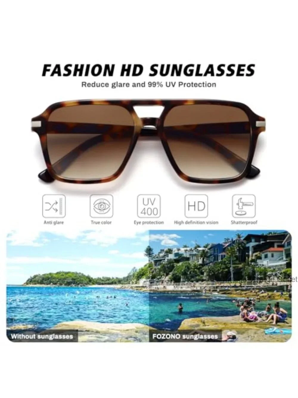 Retro Square Aviator Sunglasses for Women Men UV400 Protection Vintage Shades